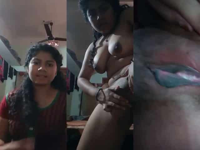 Booby Indian Girl Striptease Show Selfie Cam