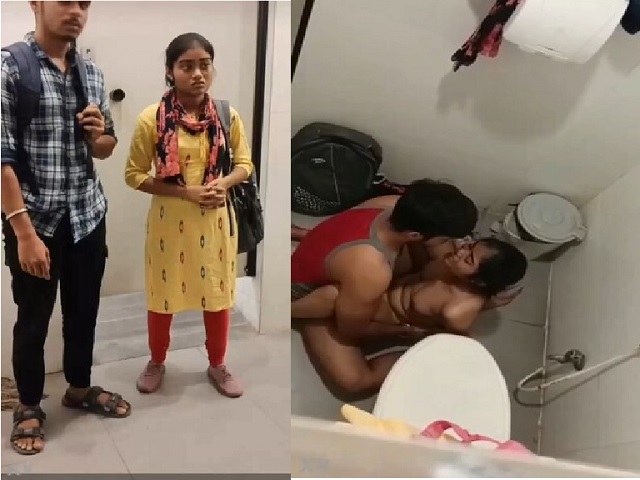 Indian petite girlfriend sex restroom